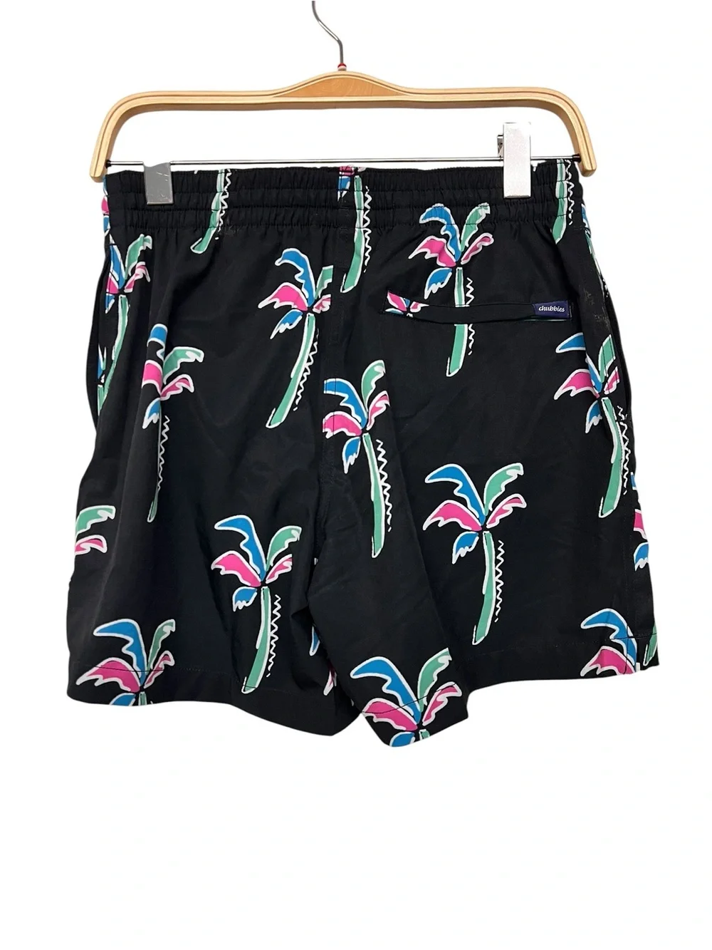 Chubbies Men's Havana Nights Black Palm Trees Print Swim Trunks 5.5” Small